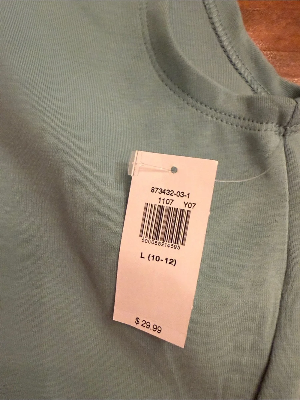 Old Navy Sleeveless Hoodie Tank in Sage Green with Black Trim